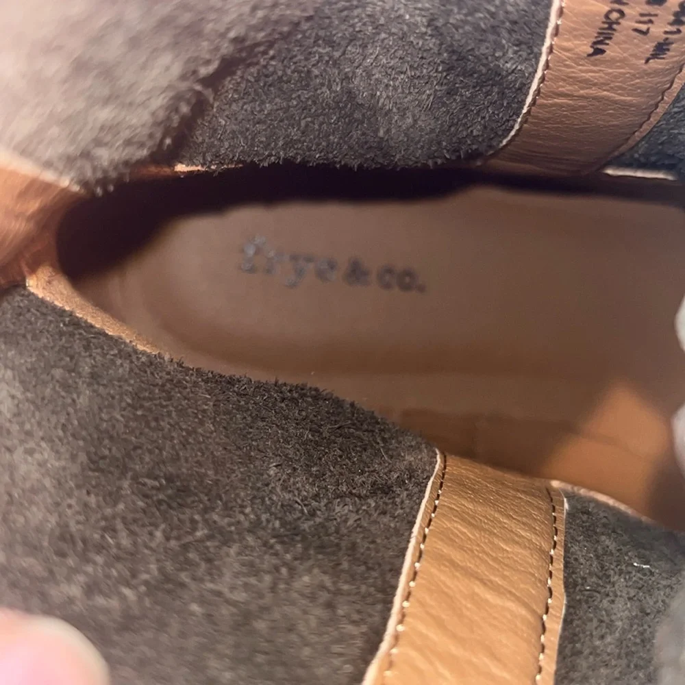 🤎NWT Frye & Co. Sarah Elephant suede brown tan leather ankle bootie slip on 7M🤎 - Picture 13 of 16